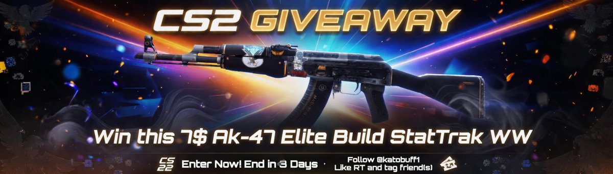 Destructum's tweet photo. 😼Sponsored By @katobuff1  😼

👉7$ Ak-47 Elite Build StatTrak WW

✅Follow @katobuff1 
☑️Retweet-like-tag friend(s)

⏰End in 3 Days
#CS2 #CS2GIVEAWAY #CSGO https://t.co/0TdbNEwI0h