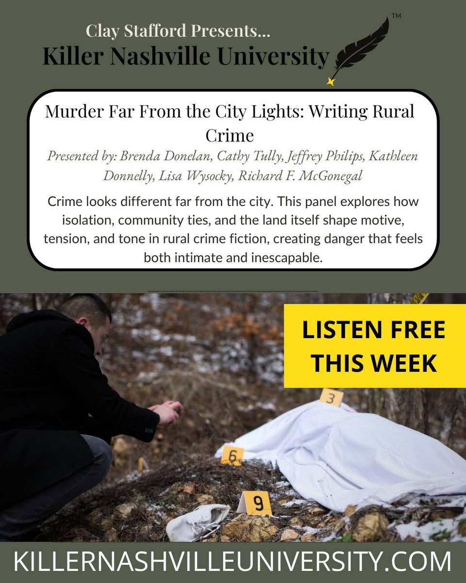 ClayStafford's tweet image. FREE THIS WEEK. For one week only you can listen to "Murder Far From the City Lights: Writing Rural Crime" for free. 

Listen here: buff.ly/l60oHeC 

#writingtips #setting #amwriting