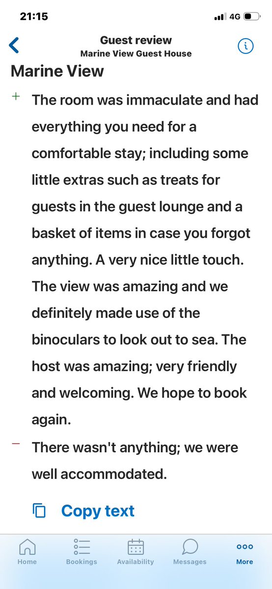 MarineViewGH's tweet image. Amazing comments from a guest who checked out yesterday, thank you! #Review #Hospitality #ThankYou #Scarborough