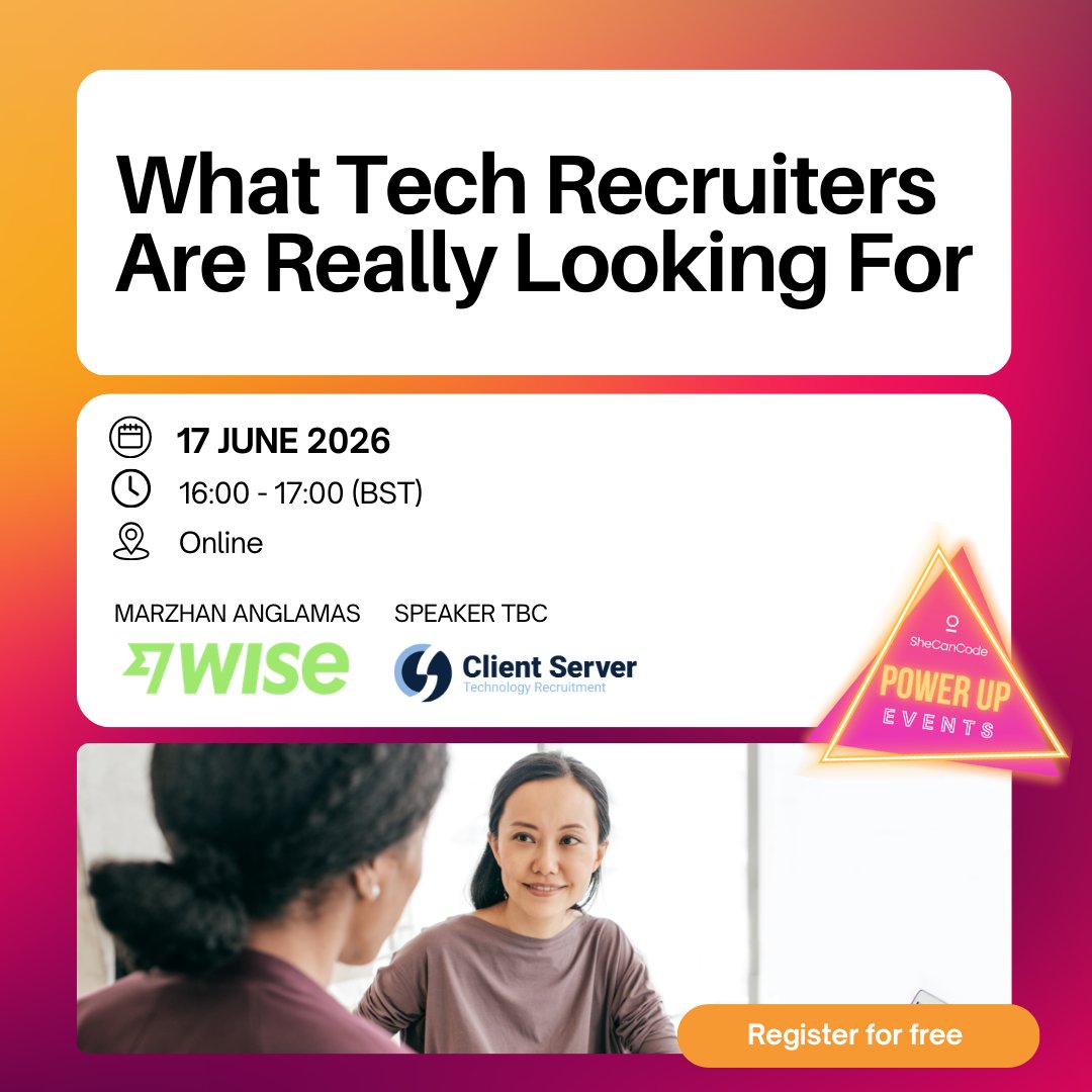 SheCanCodeHQ's tweet image. 🔍 Want the inside scoop on tech recruiting?

Join us 17 June for What Tech Recruiters Are Really Looking For &amp;amp; get tips to stand out in your job search.

🎟️ Sign up 👉 bit.ly/3WH7gUh

#WomenInTech #SheCanCode #CareerGrowth #Webinar