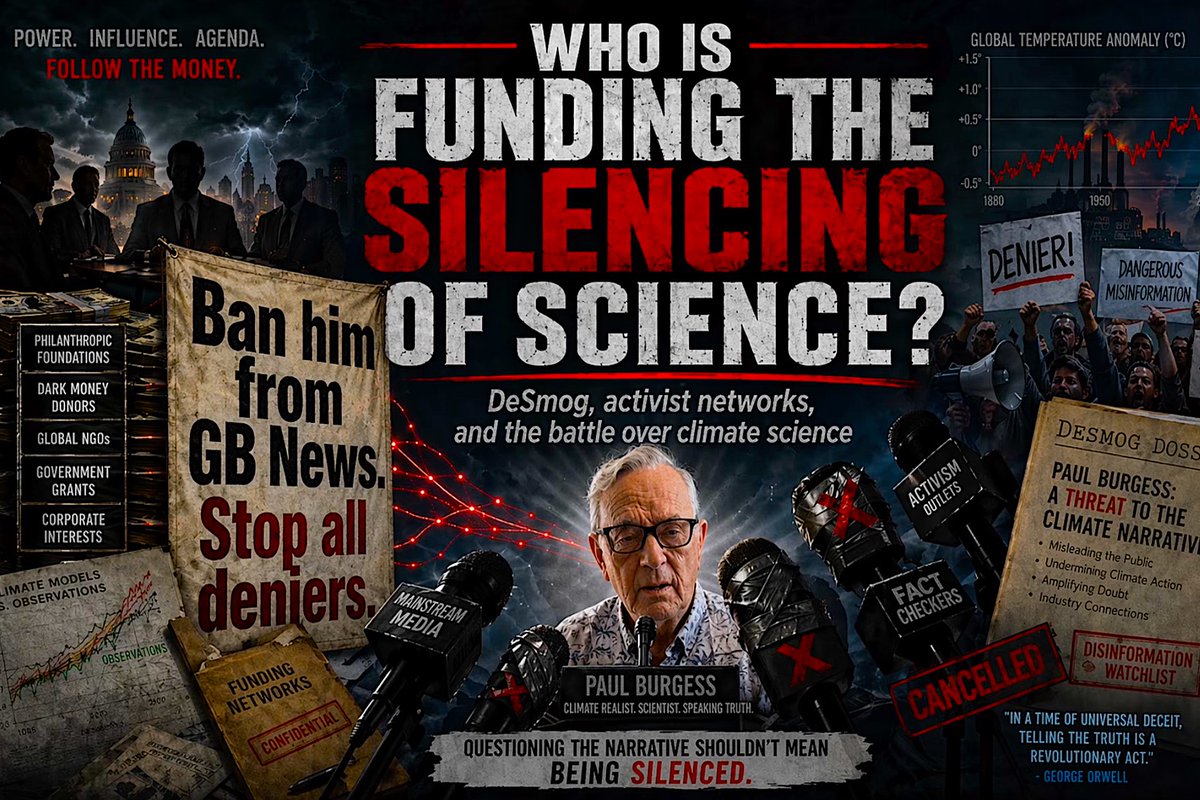 Who Is Paying for the Silencing of Science? Who Are the Real Deniers?

energysecurityfreedom.substack.com/p/who-is-payin…

#PaulBurgess #UK #ClimateRealism #Science #NGOs #UK #Silencing #FreeSpeech #TidesFoundation #Rockefeller