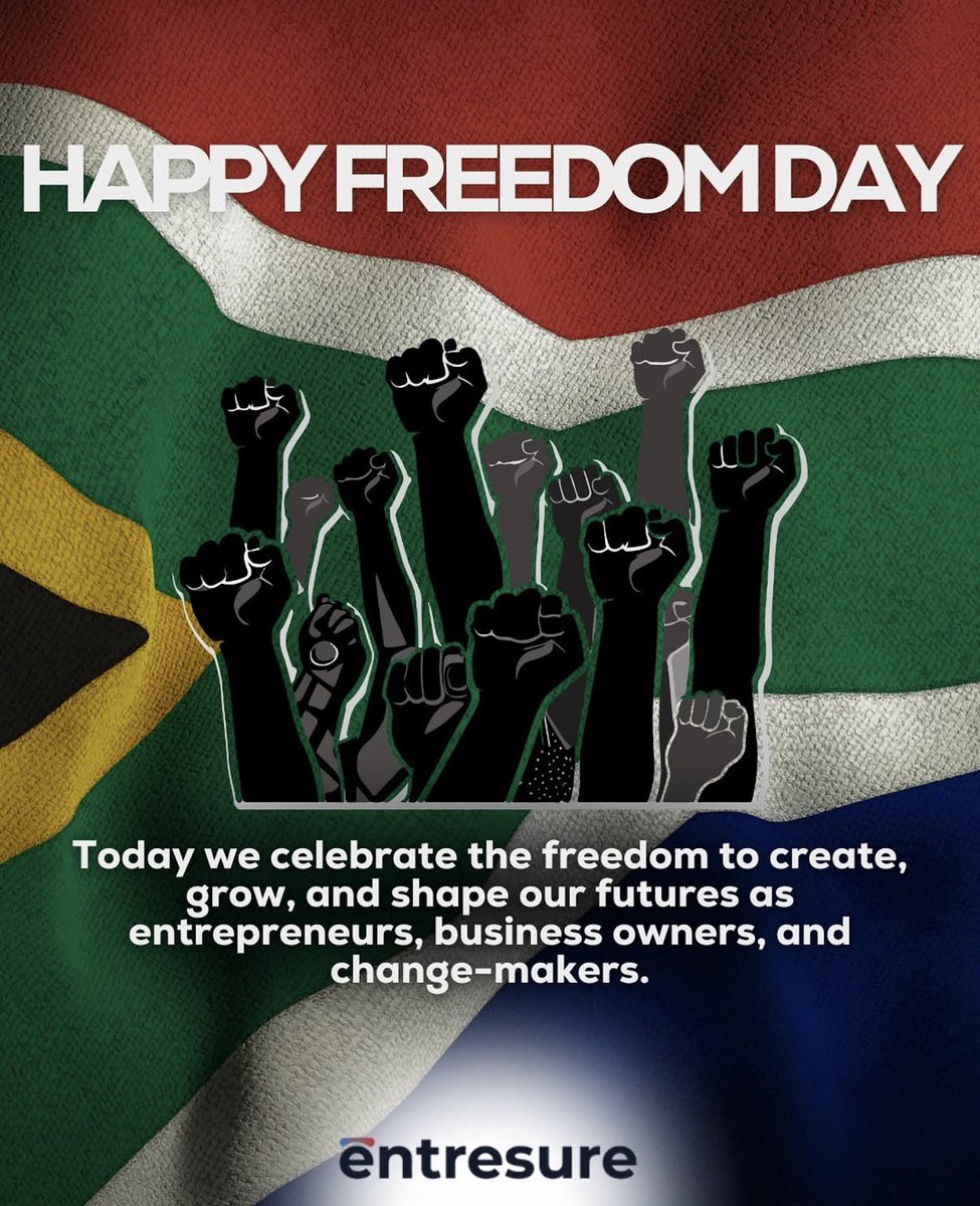 entresure's tweet photo. Today we celebrate the power of freedom; the freedom to create, to grow, and to shape our own futures.

At Entresure, we believe in protecting that freedom by empowering entrepreneurs, startups, and small businesses to build boldly and securely.

#freedomday #Entresureafrica https://t.co/IoLiR8aho3