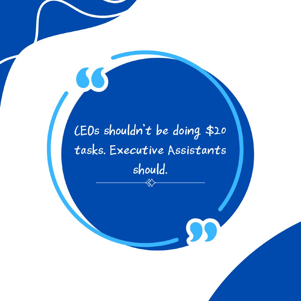 BeauxPilgrim's tweet image. Stop doing $20 tasks when you can't own an hour; it's worth $200.
You can own an EA inbox and calendar; you can own a team, you can own best thinking.
#ExecutiveAssistant #outsourcing #Leadership #Leverage