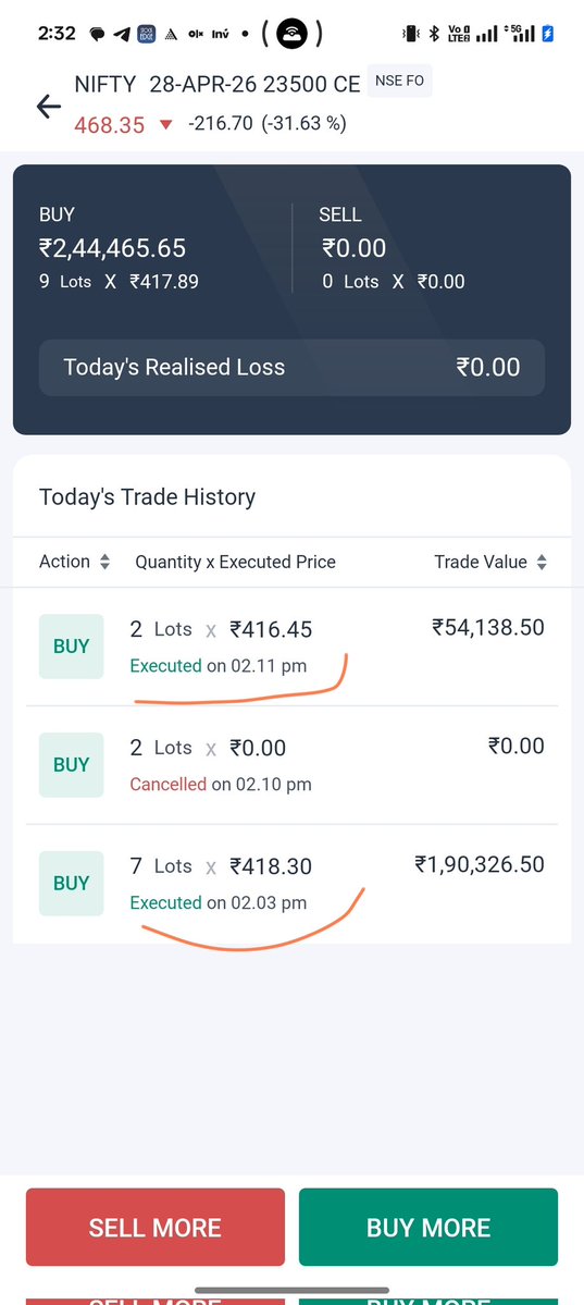 kk48790's tweet image. Exited from 23700 calls and shifted to 23800 calls for tomorrow expiry... And myself going long in TCS through options don't copy this it's my risk my trade... I exited puts at exactly bootom @2.00pm and went Long since then..!❤️

#nifty #optiontrading #tcs #nifty50 #StockMarket