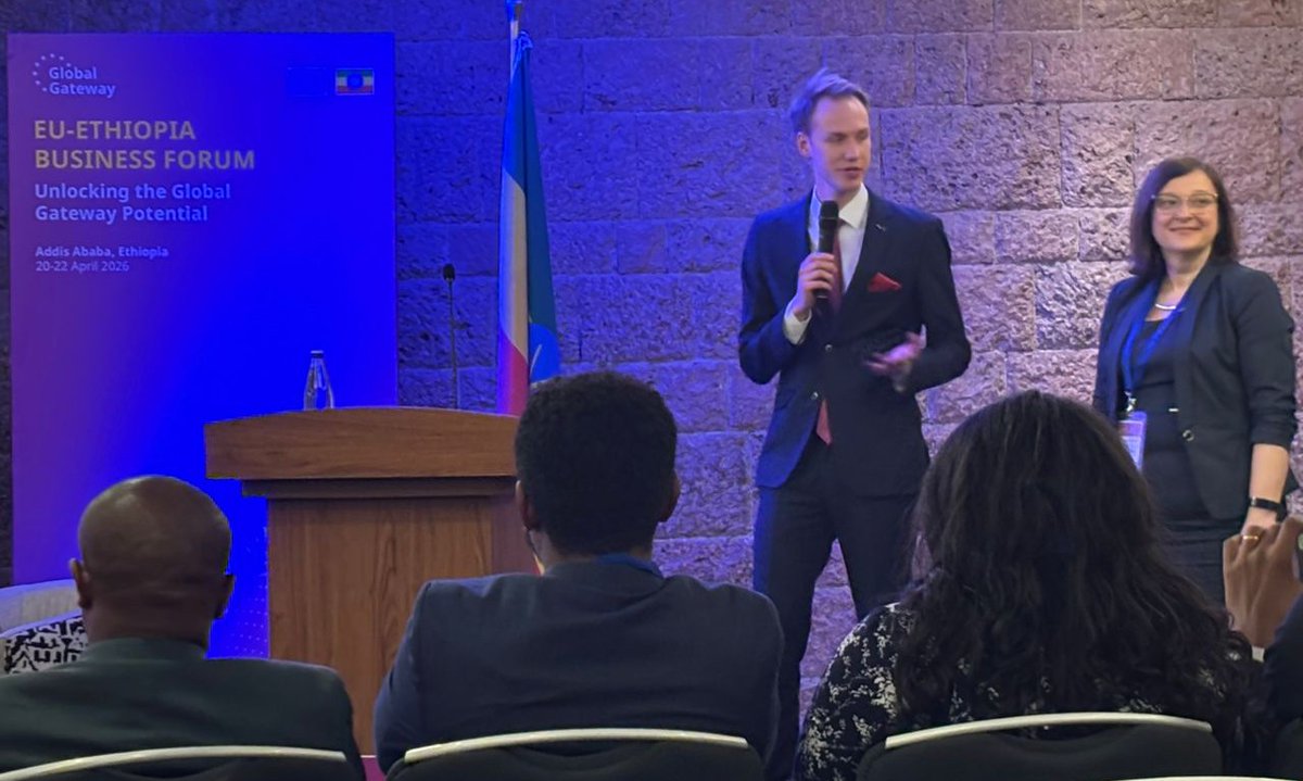 PLinEthiopia's tweet image. Did you know that 🇵🇱Development Bank @BGK_pl manages #GlobalGateway #EuropeanFundforSustainableDevelopmentPlus #EFSD+ supporting investments in the digitalization of Sub-Saharan Africa, including 🇪🇹? The instrument was explained by Rep.of @BGK_pl at #EUEthiopia #BusinessForum