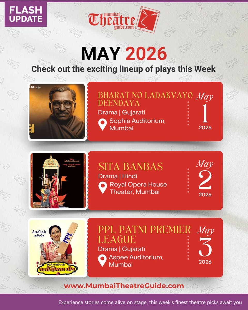 Indiatheatrebiz's tweet image. Seven stories. One stage. A week of theatre that moves you and stays with you ✨

Book now: 
mumbaitheatreguide.com/dramas/Article…

#MTG #MumbaiTheatreGuide #TheatreMagic