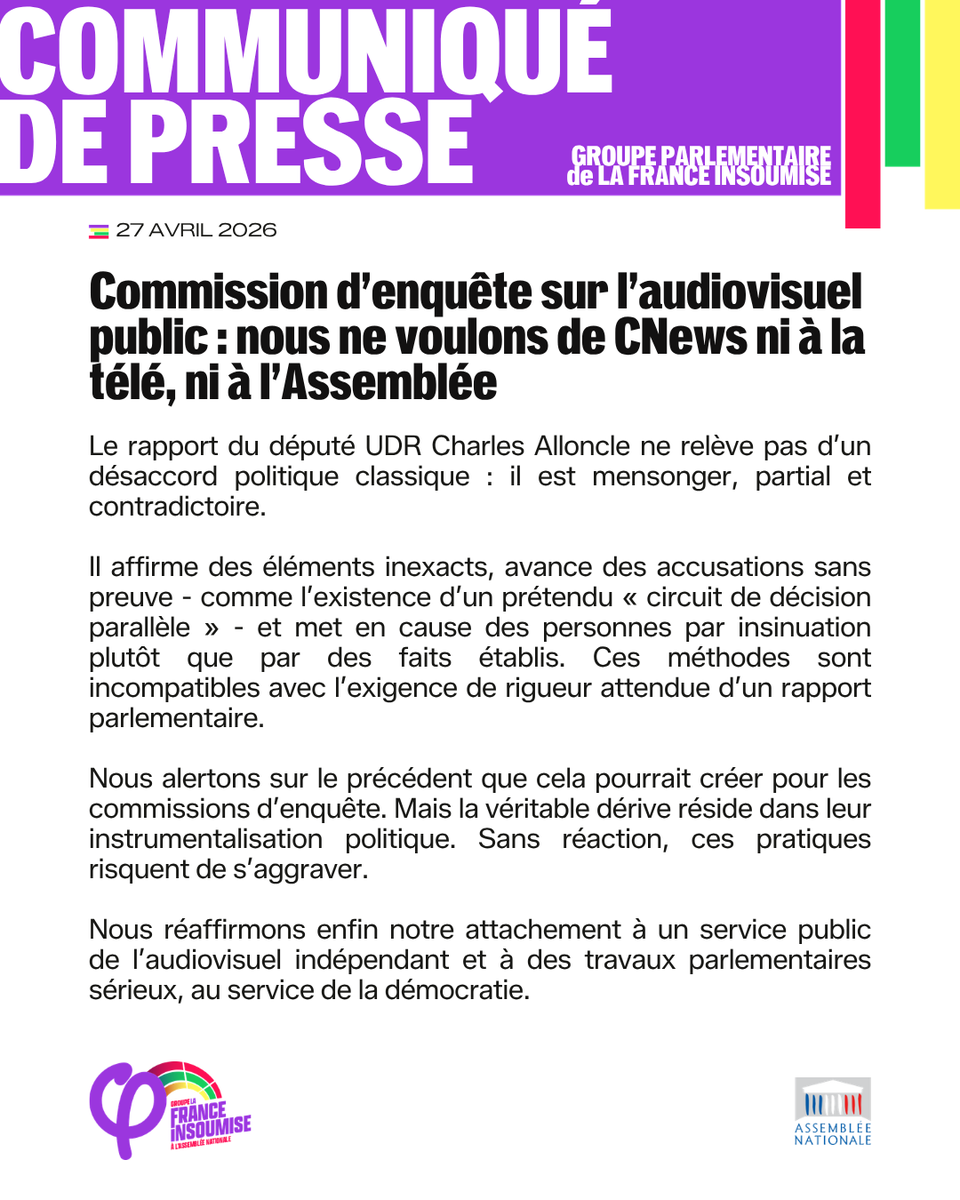 La France Insoumise à l'Assemblée nationale tweet media
