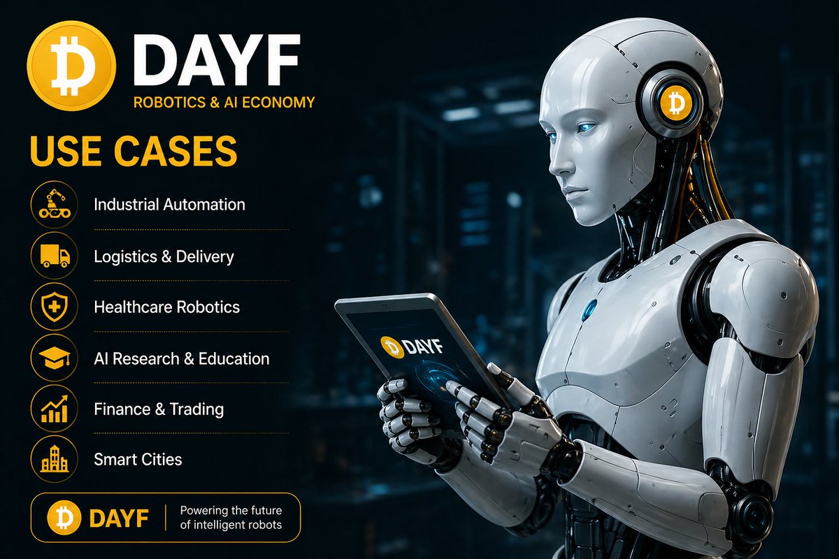 smrtdayf's tweet photo. 🤖✨ DAYF — Real-World AI in Action  

From smart automation to global impact 🌍  

⚙️ Industrial Automation  
🚚 Logistics & Delivery  
🏥 Healthcare Robotics  
🎓 AI Research & Education  
📈 Finance & Trading  
🏙️ Smart Cities  

Powered by AI. Driven by innovation. Built for the future 🚀  

#DAYF #AI #Robotics #Web3‌‌
