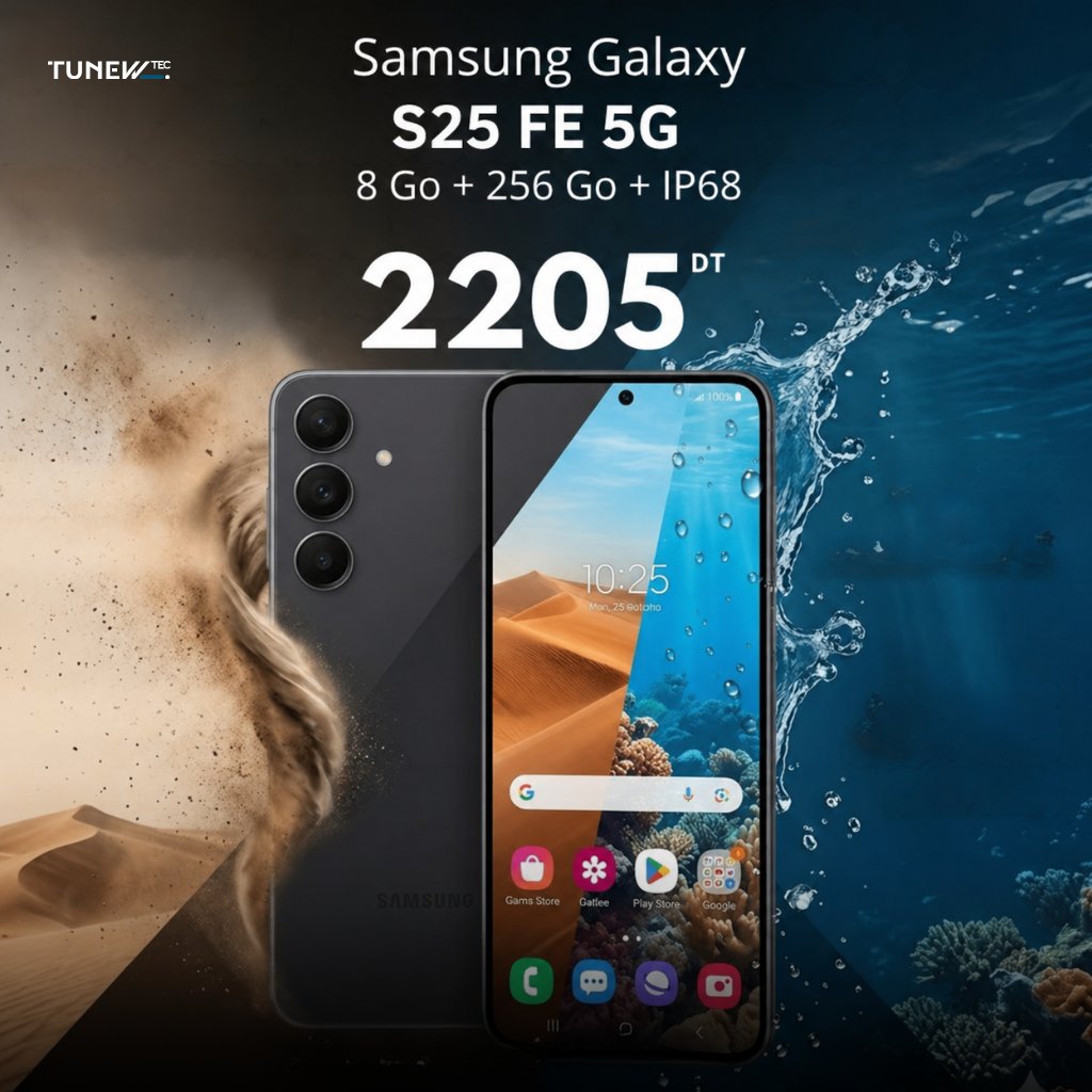 tunewtec's tweet photo. Élégance noire, puissance maîtrisée.
Le Samsung Galaxy S25 FE 5G allie fluidité 120Hz, performance du Exynos 2400 et résistance IP68 dans un design épuré.
Un équilibre subtil entre puissance, autonomie et photographie polyvalente.
🌐 https://t.co/jiG00Q91J8 https://t.co/q9xlj1QJpn