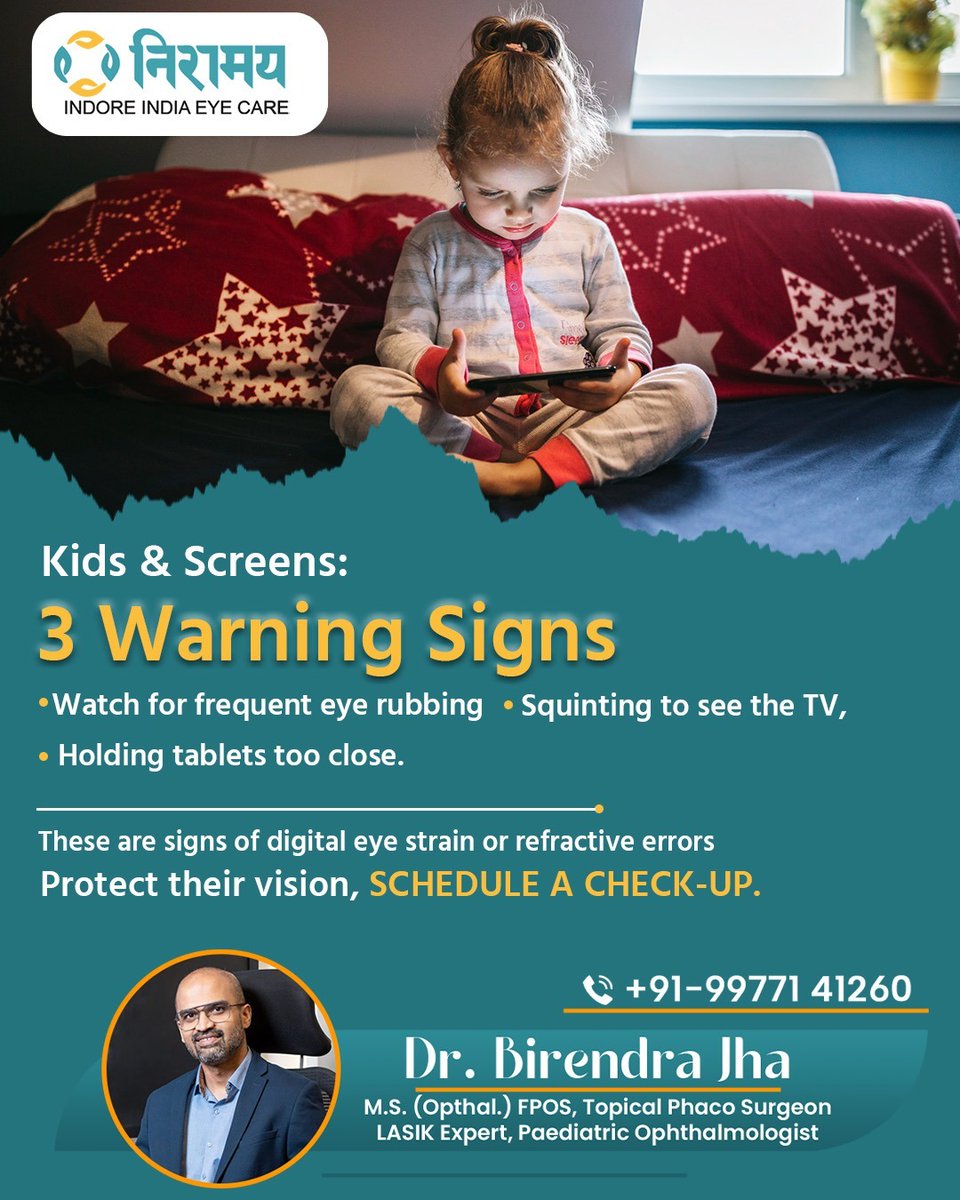 EyeIndore's tweet photo. In today’s digital world, children are spending more time on screens than ever before.
Contact us: +91 99771 41260
Visit us: https://t.co/1PFaSoHNKL
..
..
#childvision #eyehealth #kidshealth #digitaleyestrain #eyecheckup
[kids eye health, screen time, eye rubbing, squinting] https://t.co/WaGEPuxeyQ
