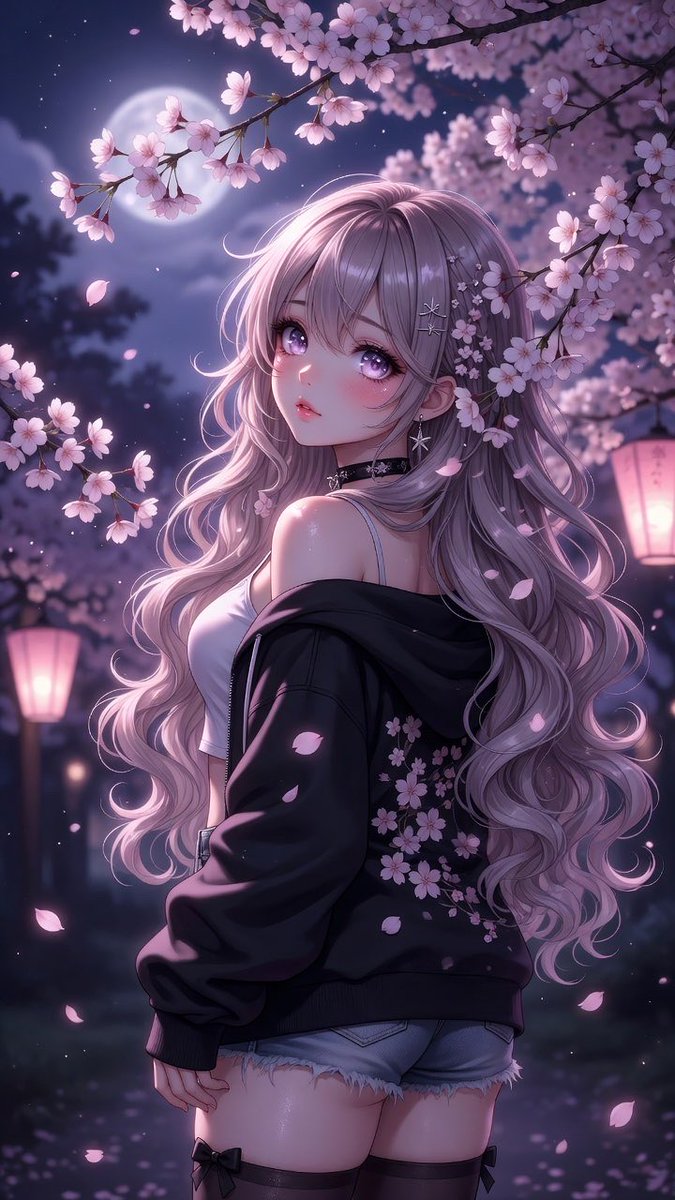 mormogtarou's tweet photo. 桜の夜風に溶けて、月だけが私の秘密を知ってる。
#NightSakura #CherryBlossoms #FullMoon #AIArt #AnimeGirl #DigitalArt #BeautifulGirl #Moonlight #SakuraNight #Dreamy #FantasyArt #Waifu #Aesthetic #GlowingHair #Lantern #Romantic #SpringNight https://t.co/cSAbCczgmm