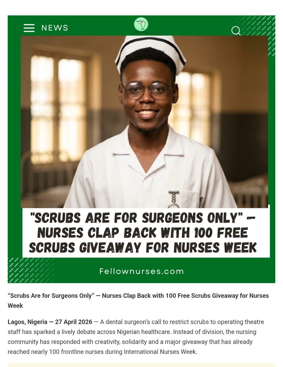Aura for Aura😂😂😂
They said scrubs are for surgeons only…We responded with unity, impact, and 100 reasons why nurses don’t beg for relevance, we define it.
We’re not just part of the system, we are the system itself.
#ANewNursinginNigeriaispossible