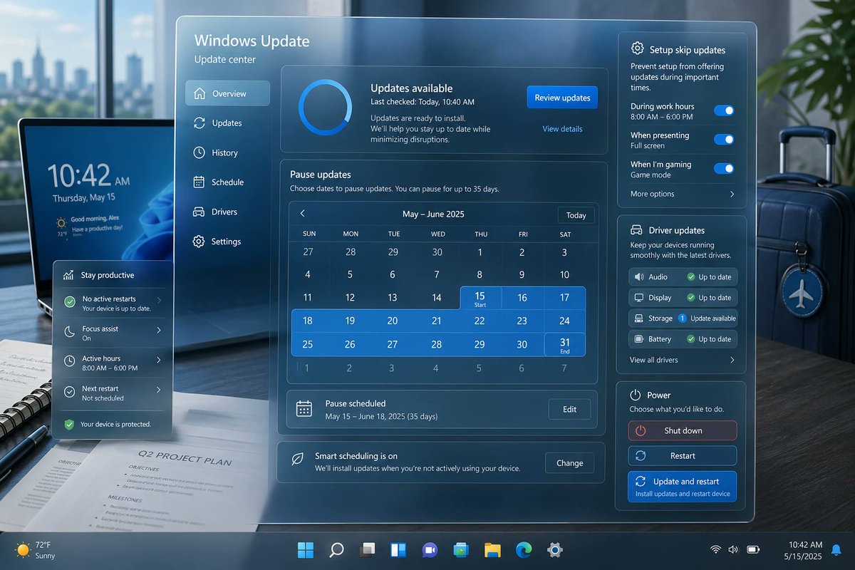 windowsforum's tweet photo. 🪟 Windows 11 finally learns: “consent” matters. 35-day pause blocks + no forced restarts + clearer driver info means fewer update ambushes. This is what IT has begged for.
https://t.co/UP9WIHtfek
#WindowsUpdate #Windows11Updates #UpdateControl #DeviceDrivers https://t.co/DmWFP8bpNF