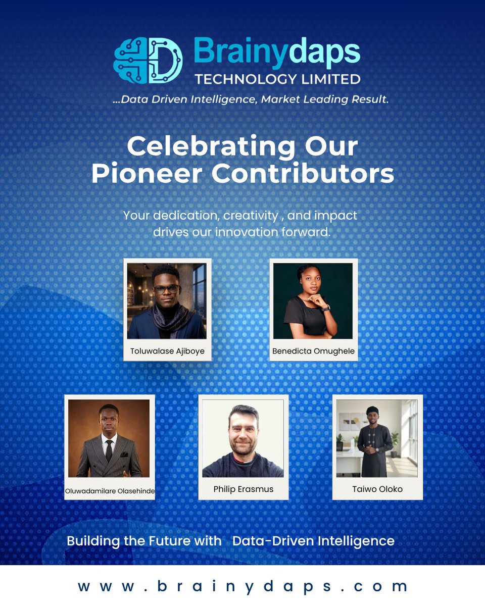 BrainydapsTech's tweet image. Over the past 2 months, we’ve worked with incredible individuals whose dedication and professionalism have helped shape our journey.

From content to operations, legal, and design; your impact has been invaluable.

We appreciate you. 🙌
#Startups #Teamwork #Gratitude #Innovation