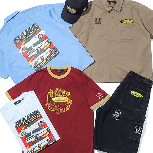 fullress's tweet photo. XLARGE × 自動車メーカー「Honda」2026 SS 最新コラボが5/2 12:00~発売 (エクストララージ ホンダ)

https://t.co/ZE80fSTfk5 https://t.co/A6ewuCmTHY