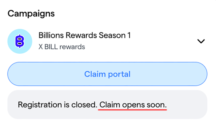 Crypto_Pranjal's tweet photo. Billions $BILL Claim Opens Soon.

Registration for the Billions airdrop is now closed.

Season 1 Power has been cleared from the portal, and Season 2 has already started accumulating.

✅ Portal now shows: Claim opens soon.

3 days left in April.