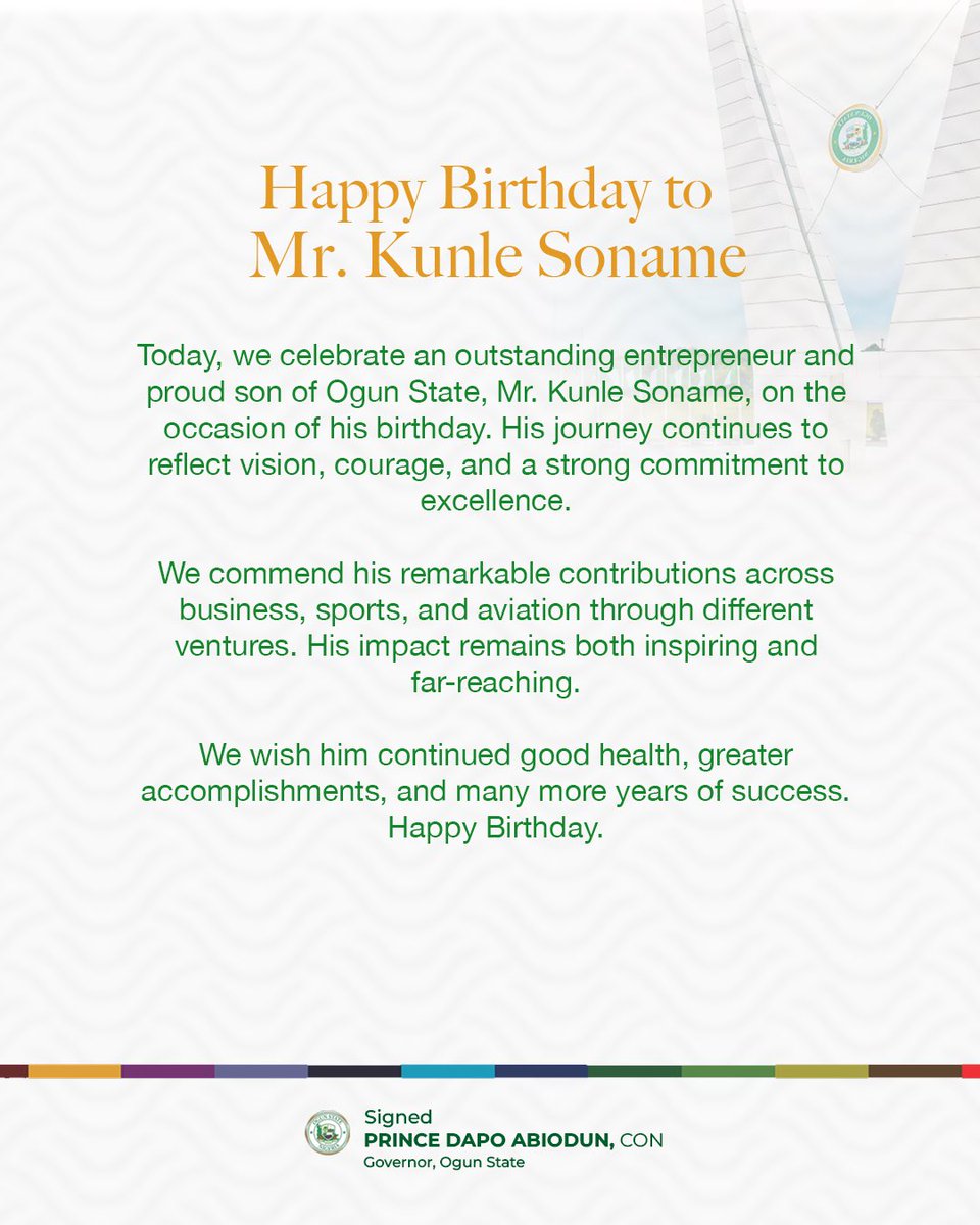 Prince Dr. Dapo Abiodun, CON tweet media