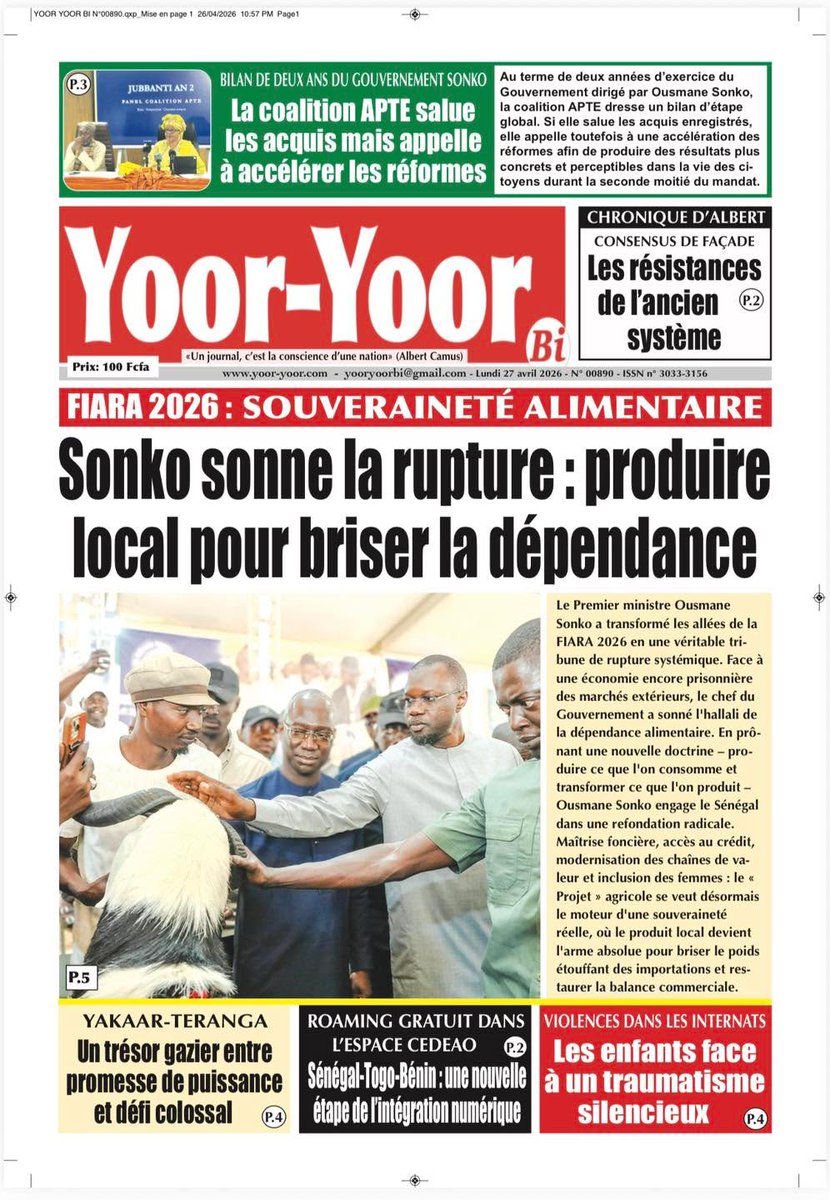 amuyakar_Ndoy's tweet image. Cap sur la souveraineté alimentaire ! Ousmane #Sonko veut inverser la donne : produire local et transformer sur place. #Modernisation, foncier, crédit et #inclusion des femmes sont les clés pour briser le joug des importations et restaurer notre balance commerciale. 

2/2 🇸🇳