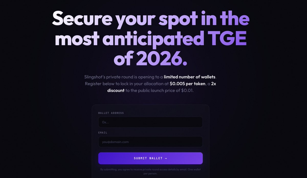 SlingshotDAO's tweet photo. Massive turnout on the $SHOT private round whitelist.

So we allow +48h extension 🔥🔥🔥

Drop your wallet → https://t.co/NpqEoGYzbI https://t.co/jMMpFYQObE