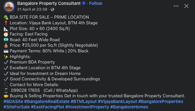 imrahul165's tweet image. found on FB , openly asking 20% black money ,i know it is happening , but openly on social media platform 

🤣🤣🤣🤣🤣🤣🤣🤣🤣🤣🤣🤣🤣

or am i reading this wrong 😅 , please correct me if i am wrong
#bengaluru #bangalore