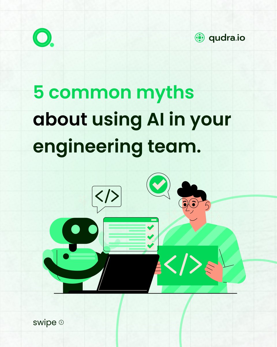 qudraIO's tweet photo. Everyone has an opinion about AI and engineers.🤖

Here are 5 myths, and what is actually true. 

🧵 https://t.co/FlrAb4B81C