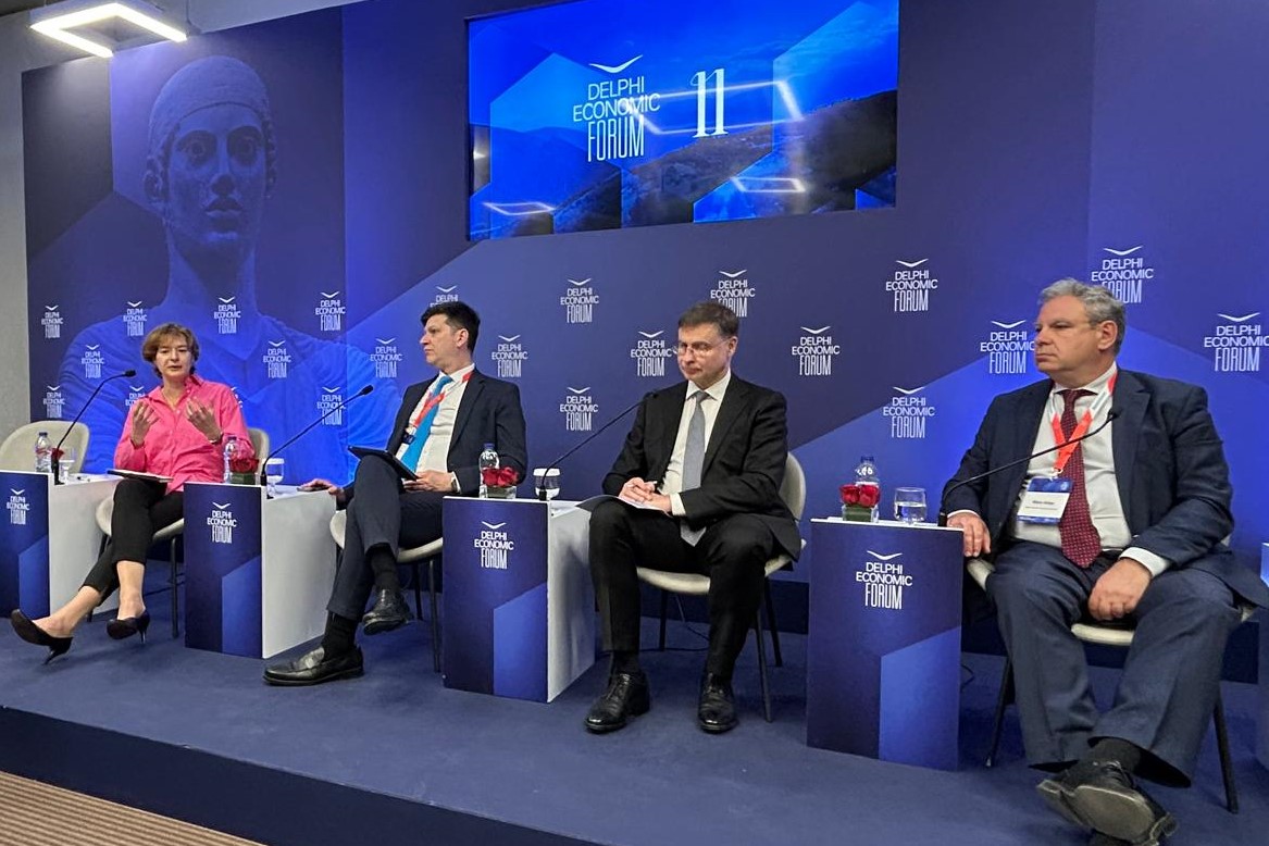 employers_EESC's tweet image. 📍 "At a crossroads: shaping #Europe’s economy in 2026 and beyond": this was the discussion at #DelphiForum w/ Cssr @VDombrovskis 

The 🇪🇺 faces a productivity #growth problem. Only a full enforcement of #SingleMarket rules can help companies innovate, scale &amp;amp; lead globally 🌍