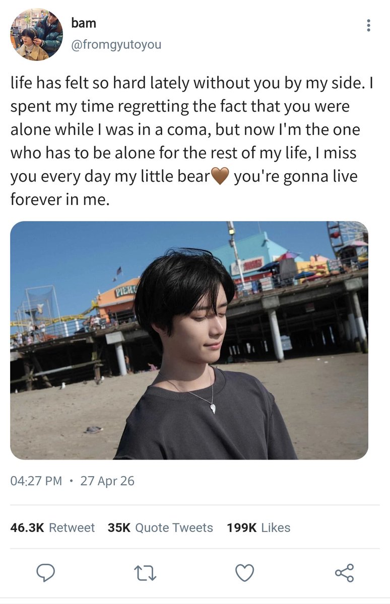 oseaneye's tweet photo. you're gonna live forever in me
─ taegyu one tweet au

// angst https://t.co/7e7XlNXF6y