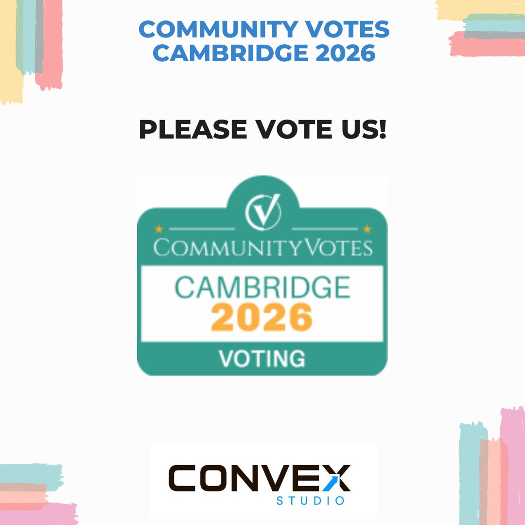 Community Votes Cambridge 2026 nominated Convex Studio for Marketing and Advertisement, Web design, Digital Marketing and more.
We need your help to win.
Please have your votes in before Sunday, May 3!
Please click the link below and vote Convex Studio.
bit.ly/4b7nfTF