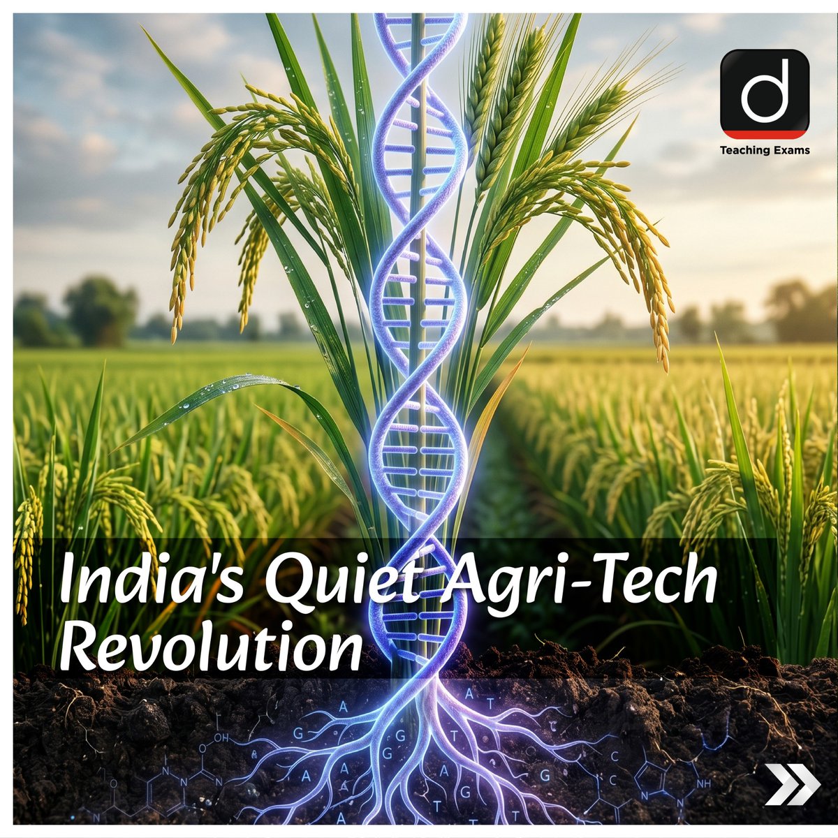 Drishtiteaching's tweet image. India’s agriculture is entering a new era with genome editing reshaping crop resilience, yield, and food security. 

#AgriTech #GenomeEditing #FoodSecurity #IndianAgriculture #Innovation #FutureFarming #Biotech #ClimateResilientFarming