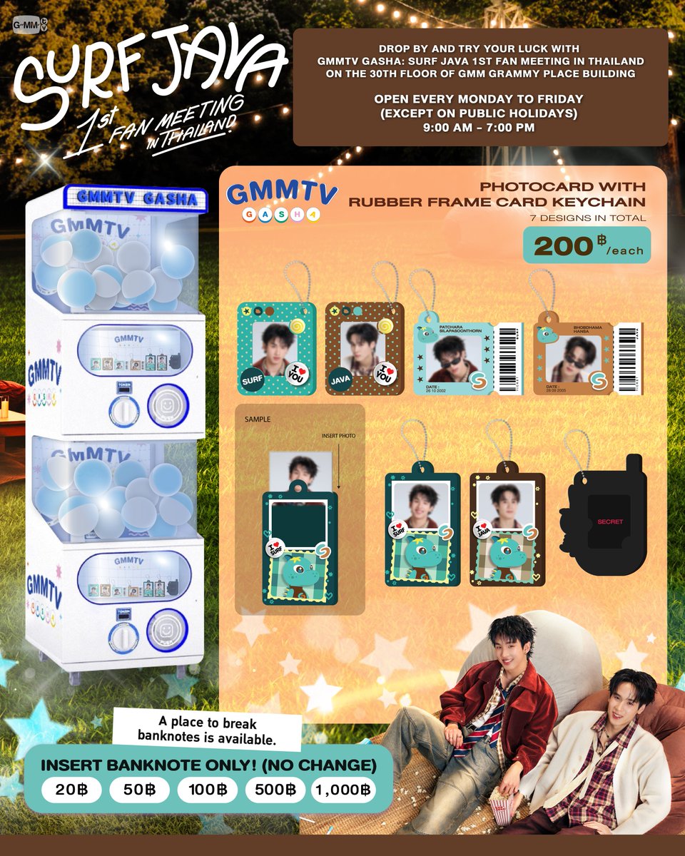 SurfJavaItaly's tweet image. 📆: 27.04.26

IG — gmmtv

🇮🇹: "Passa a trovarci e prova la tua fortuna con GMMTV GASHA: SURF JAVA 1st FAN MEETING IN THAILAND al 30° piano del GMM Grammy Place Building.

Aperto dal lunedì al venerdì (esclusi i giorni festivi)"
 
 #surfjava #swensurf #javabh