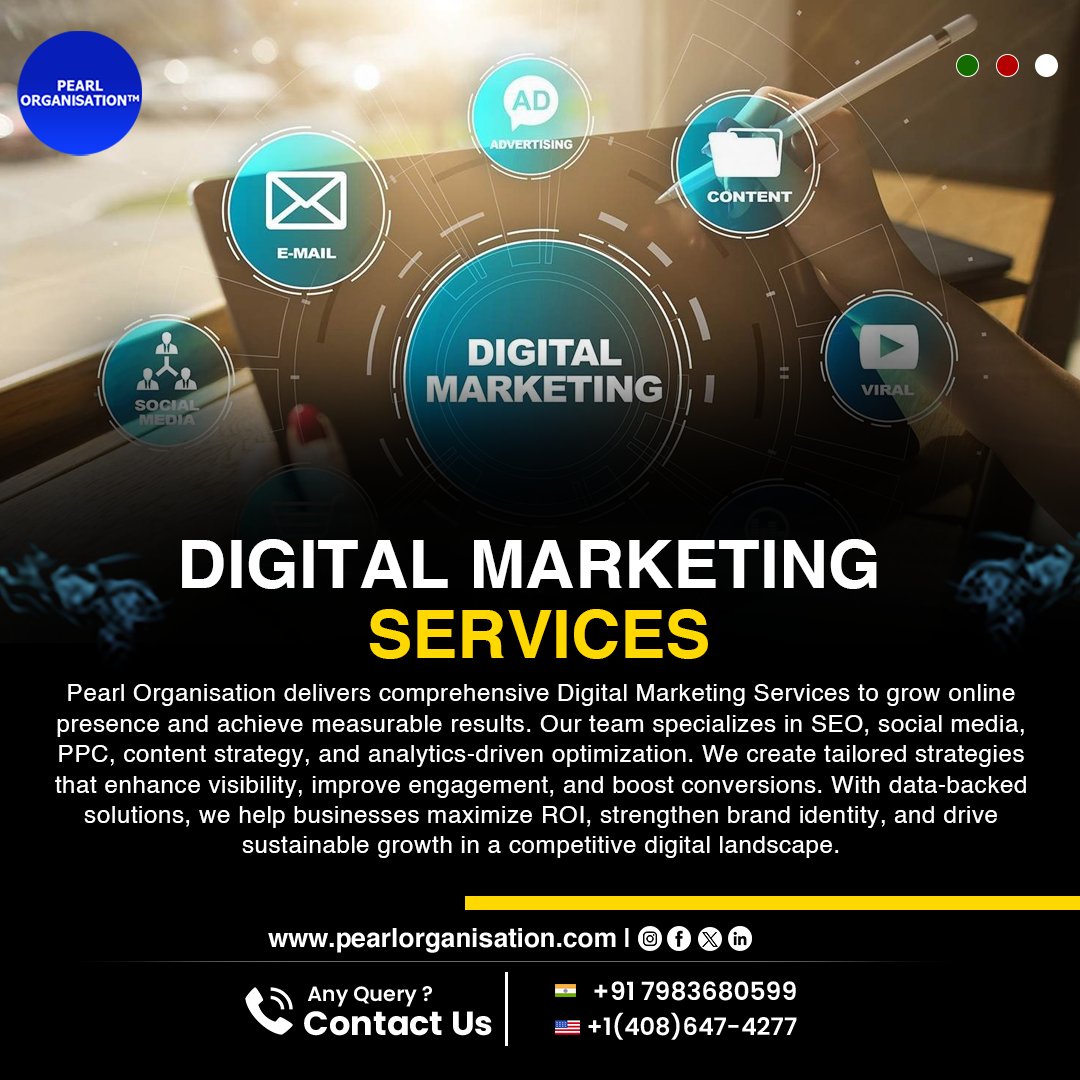 pearlorgs's tweet image. Stop guessing and start growing! 📈 Our Digital Marketing Services use SEO, PPC, and social strategy to boost your ROI and brand visibility.

#DigitalMarketing #SEO #Growth #PearlOrganisationReviews
