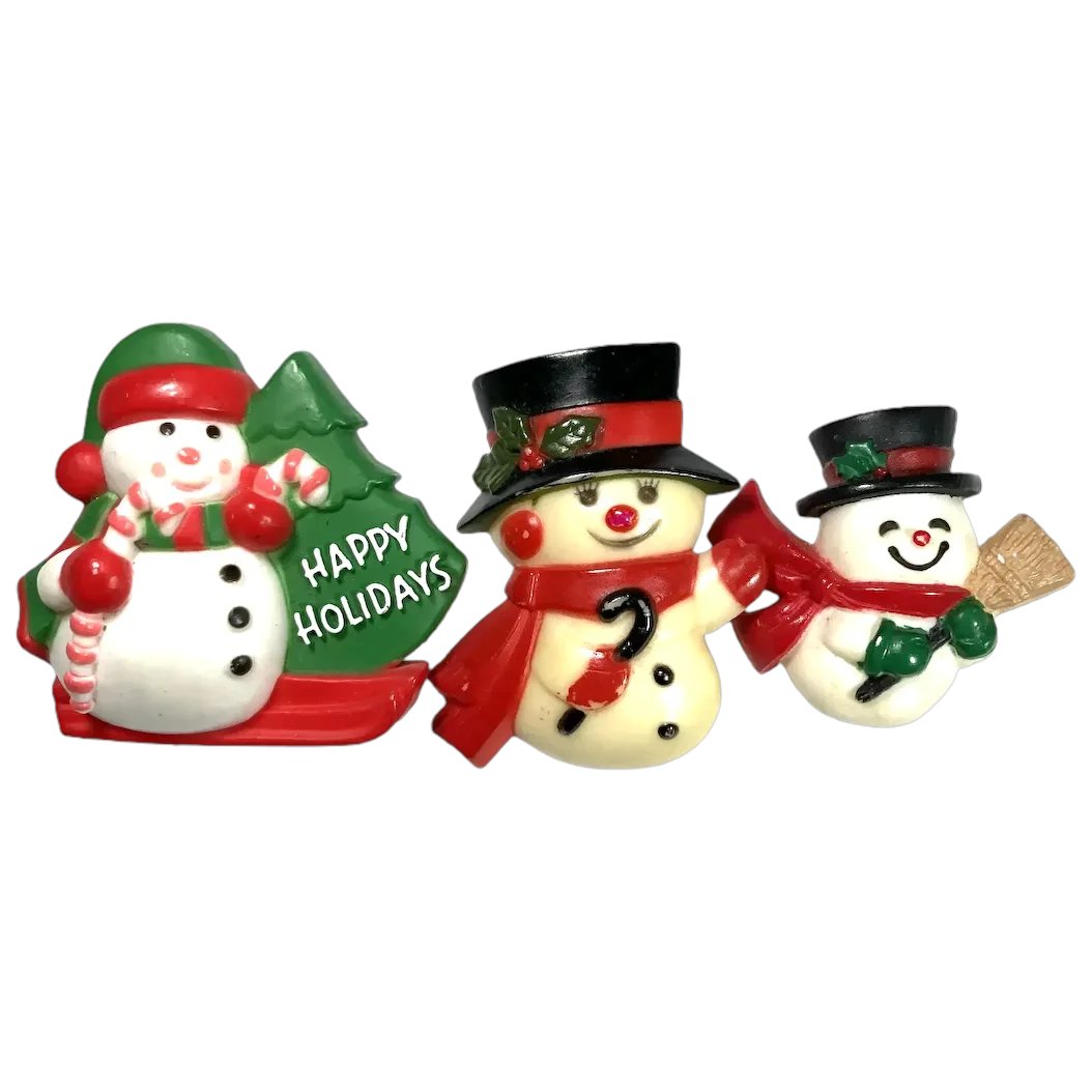 ClarasJewelry's tweet image. Three Fun Holiday Christmas Lucite Snowmen Figural Brooches
#rubylane #vintage #retro #Christmas #holiday #brooch #vintagebeginshere #jewelryaddict #giftideas #treasures 
rubylane.com/item/136230-E1…