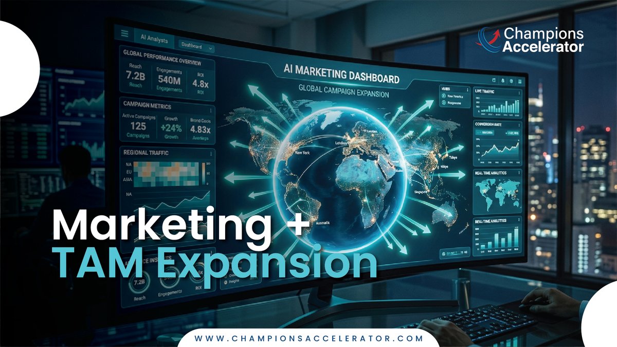 ChampAccel's tweet photo. Stop scaling. Start dominating.

Most brands chase reach. #ChampionsAccelerator builds market dominance.

If your marketing doesn't expand your #TAM, you're just maintaining.

Adopt the strategy that turns players into legends.

🌐 https://t.co/AAab4SOh4Z

#AIMarketing https://t.co/wUtRpCufO4
