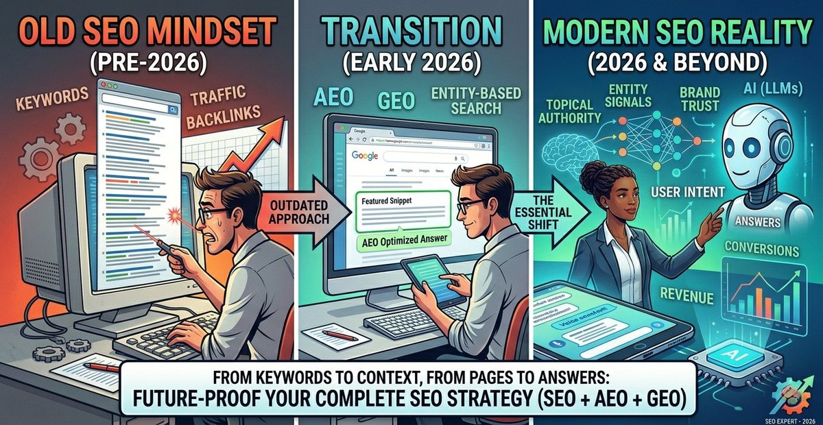 HasanMehed65165's tweet image. 🚫 SEO alone doesn’t work anymore

👉 SEO = traffic
👉 AEO + GEO = visibility + trust
❌ Rankings only
✅ Get cited in AI answers

💡 New game = SEO + AEO + GEO
📩 D.M. me to win in modern SEO.

#SEO #AEO #GEO #LLM