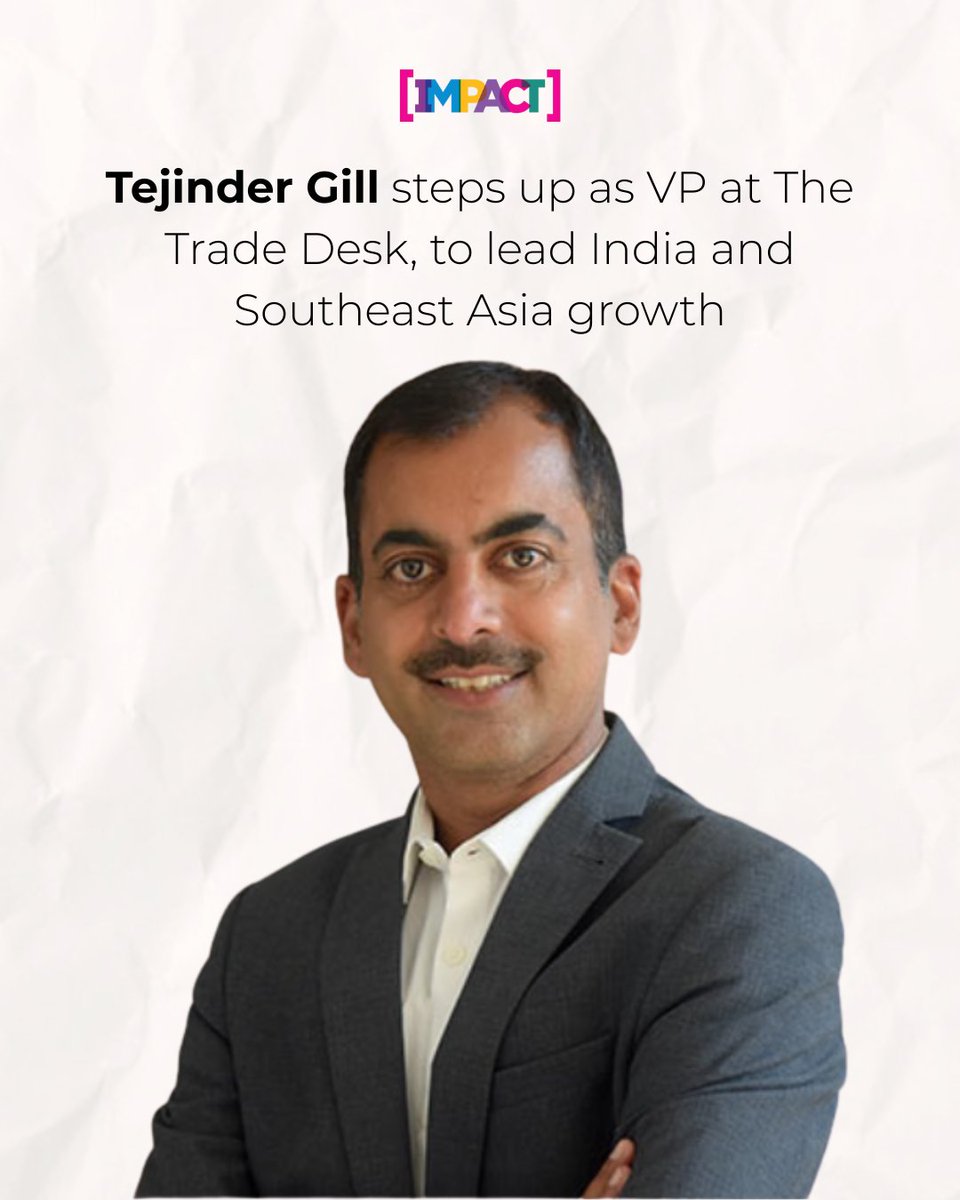 IMPACT_onnet's tweet image. The Trade Desk elevates Tejinder Gill to VP, tasking him with leading expansion across India and Southeast Asia.

Read more on - impactonnet.com/more-from-impa…

@TheTradeDesk 

#TheTradeDesk #TejinderGill #AdTech #Leadership #India
