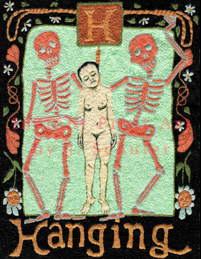 JulieKSchuler's tweet image. H is for Hanging 
art to download

jschulerart.etsy.com/listing/437802…

#handembroidery #download #skeletons #spooky #macabre #darkart #textileart #fiberart