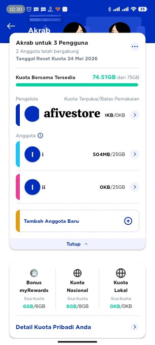 AFIVESTORE2|KUOTA PAKET AKRAB |CV PULSA XL AXIS tweet media