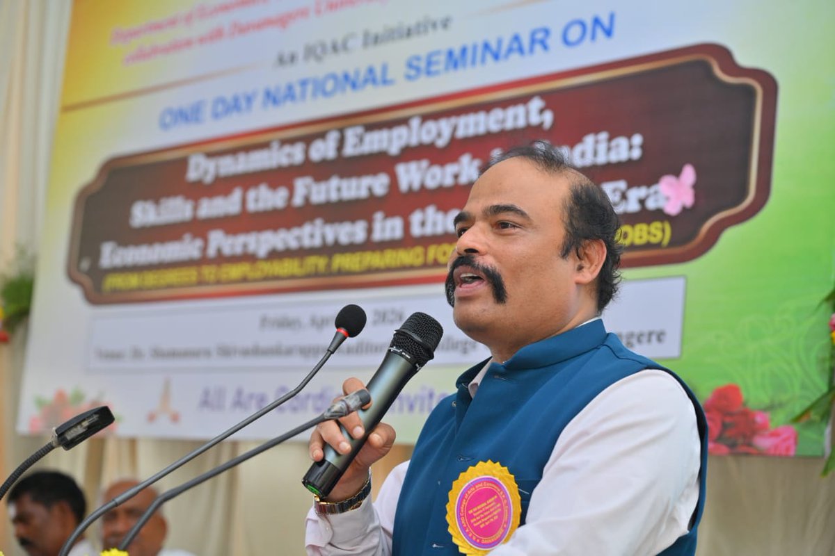herokeshava's tweet image. Delivered an invited lecture on “Dynamics of Employment, Skills &amp;amp; the Future of Work in India” (17 April 2026) at A.R.G. College, Davanagere. Discussed employability, skills, and the digital economy. Engaging session with great interaction. .#FutureOfWork #Skills #Employability.
