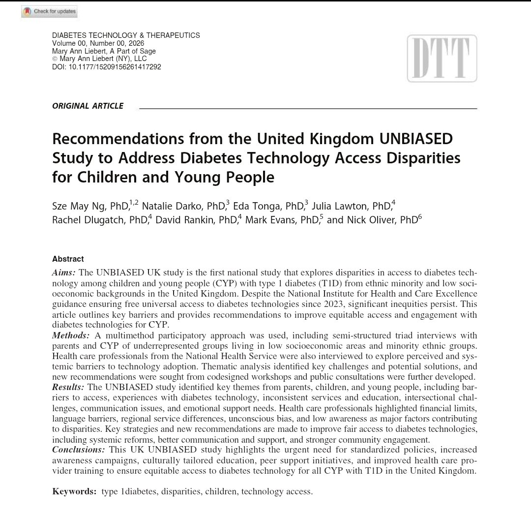 mayng888's tweet photo. For our national @DUK_research  funded #UNBIASED study, conceived from #DRSG7 #Diabetes Research Steering Group for Children&amp;Young People, the impact goes far beyond academic papers. To date, the work has resulted in five publications, with a sixth currently under review. 1/3 https://t.co/H7Oe2R1IE9