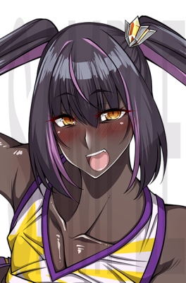 skebで描きました 依頼者さまの指定した設定のオリジナルキャラです 肌はブルアカのカリンちゃんよりちょっと濃いめ 黒髪ツインテにピンクのメッシュ チアコス ポーズがもしかしたら間違ってるかもしれませんがこんな感じと解釈しました 結構えっちに描けたと自負しております