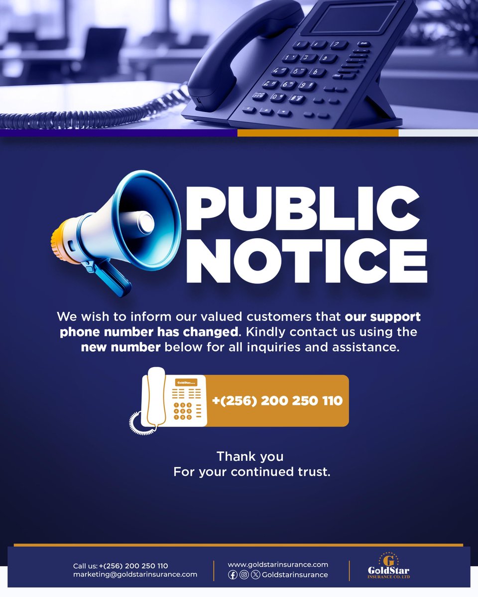 goldstar_gsi's tweet image. We’ve updated our support phone number to serve you better. Kindly use our new contact line for all inquiries and assistance. Our team is ready to help.

#Goldstarinsurance #customersupport