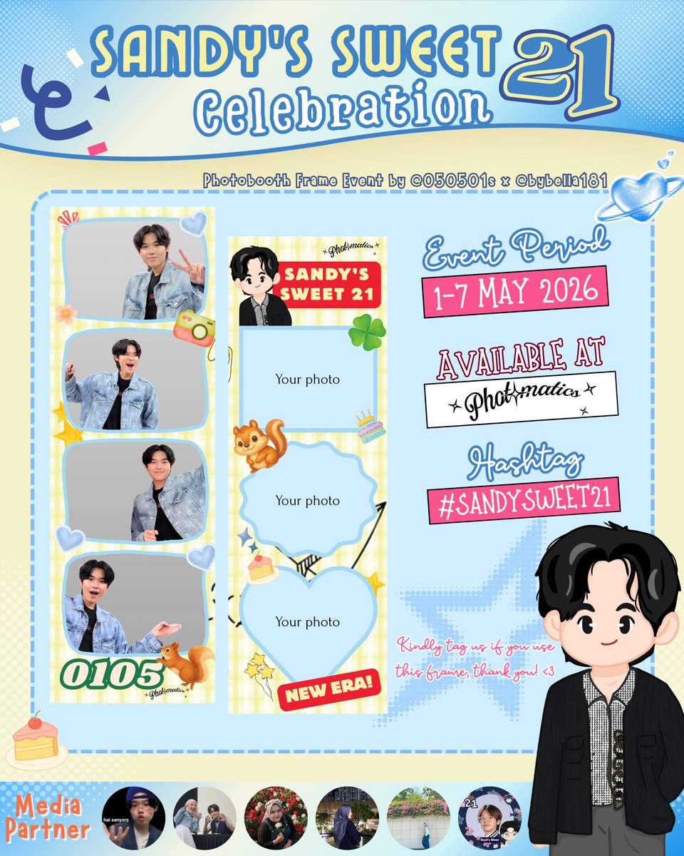 050501s's tweet photo. ๐ฉต ๐๐๐ฃ๐๐ฎโ๐จ ๐๐ฌ๐๐๐ฉ ๐ฎ๐ญ ๐พ๐๐ก๐๐๐ง๐๐ฉ๐๐ค๐ฃ ๐
๐ธ Sandy's Birthday Photobooth Frame Event by @050501s x @bybella181 ๐ฅณ
๐ 1-7 May 2026
๐ @photomaticsid (Details location on pict)
Let's celebrate and tag us! ๐๐
#SandySweet21 #Sandyours #Sandyourheart https://t.co/MwoIdV7ObT
