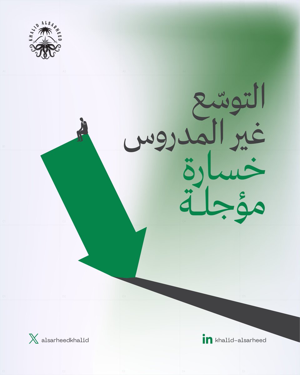 AlsarheedKhalid's tweet photo. أحيانًا التريث هو القرار الأذكى في إدارة الأعمال

Not every expansion is the right move.Sometimes patience is the smarter business decision

#خالد_السرهيد #استثمار #إدارة #ريادة_الأعمال https://t.co/k3UkB466WD