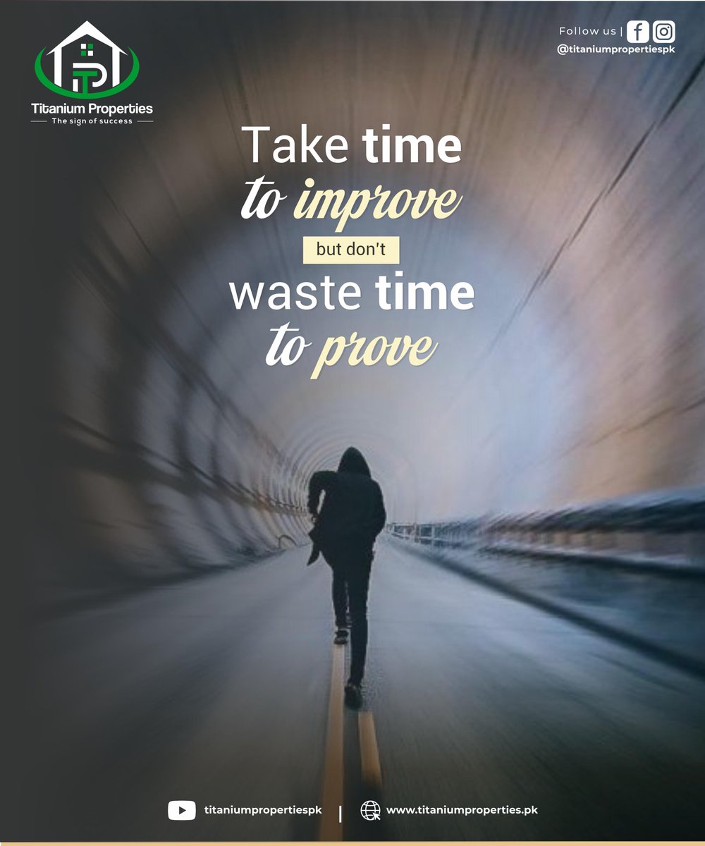 Titanium_Pvt's tweet image. Stop proving. Start improving. 🔥

Real growth = smart moves 💼📈

#RealEstatePakistan #Motivation #Investment #SmartMoves #TitaniumProperties #Success #Mindset #Lahore