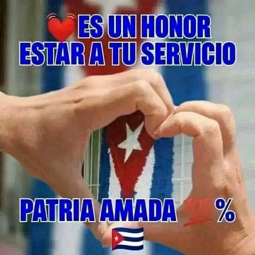 Siempre será un honor estar a tu servicio Patria querida.
#ACubaSeDefiende 
#CubaNoEstáSola #CubaVencerá 
<a href="/DiazCanelB/">Miguel Díaz-Canel Bermúdez</a> <a href="/DrRobertoMOjeda/">Dr. Roberto Morales Ojeda</a> <a href="/EVilluendasC/">Enrique Villuendas</a>