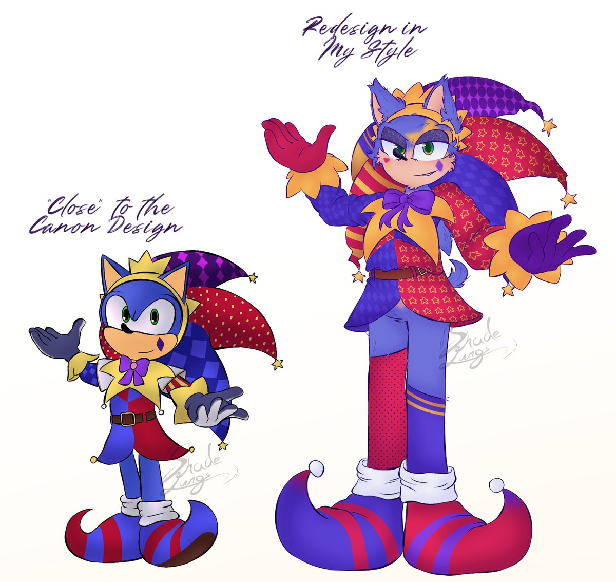 shadelungs's tweet photo. My take on Jester Sonic ❤️💙💜
Maybe King Shadow next? 👀
#sonicthehedgehog #sonicfanart https://t.co/oXPcDCSVYH