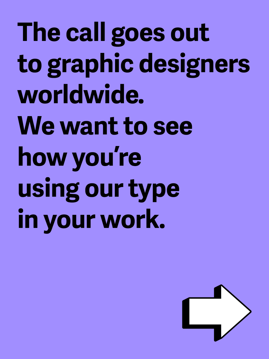 TypeTogether's tweet image. Your design, our fonts /// Show us your work – especially multiscript typography. If we pick yours, you get a voucher for 50% off any type family licence in our catalog. Win-win, right?

Mail to: typeinuse (at) type-together.com

#typography #fonts #graphicdesign #typeinuse