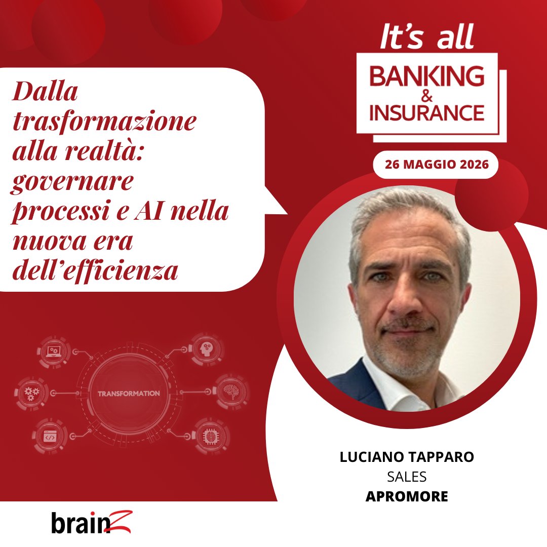 brainz_italy's tweet photo. #ITSALLBANKINGINSURANCE 26 MAGGIO Nel banking & insurance non vince chi innova di più, ma chi è più efficiente.
Senza visibilità dei processi, la trasformazione digitale replica solo inefficienze.
👉 La vera leva? Controllo, dati e governance.
https://t.co/StyvvH7Kkr https://t.co/GU7S7kEhZc