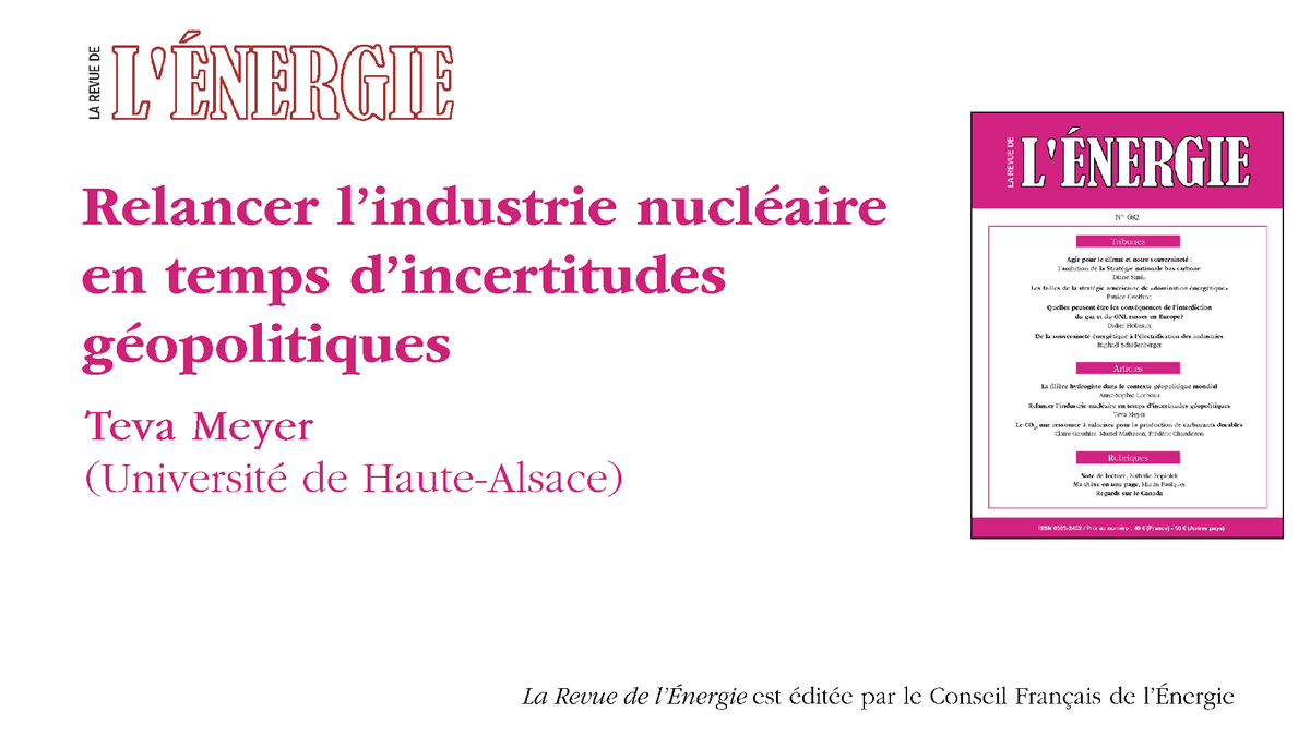 RevuedelEnergie's tweet photo. Relancer l’#industrie #nucléaire en temps d’incertitudes #géopolitiques, par Teva Meyer @TevaMeyer @InstitutIRIS. https://t.co/5iLL5Ql2yN https://t.co/Z6xe6FYofr