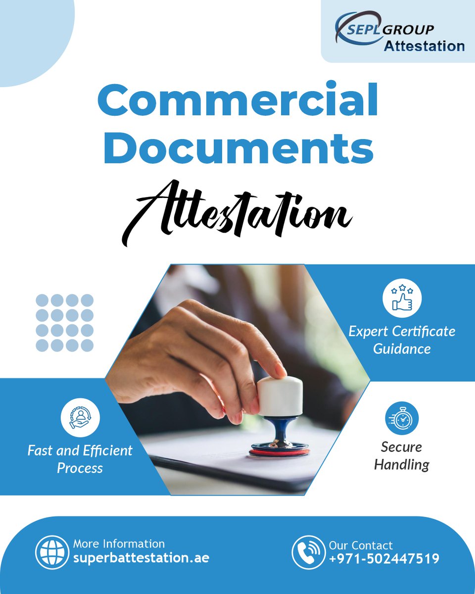 SEPLDocument's tweet photo. SEPL Group Attestation keeps the process straightforward and reliable, so your documents are handled the right way from start to finish.
📞 Call: +971-502447519
🌐 Visit: https://t.co/jxnJwHyhIa

#UAEAttestation #DocumentAttestation #SEPLDubai #CommercialAttestation #VisaProcess https://t.co/5xeWDXd76C